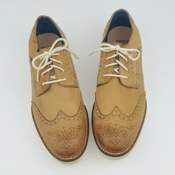Mexx Tan Leather Women's Wingtip Brogue Shoes - Picture 13 of 13